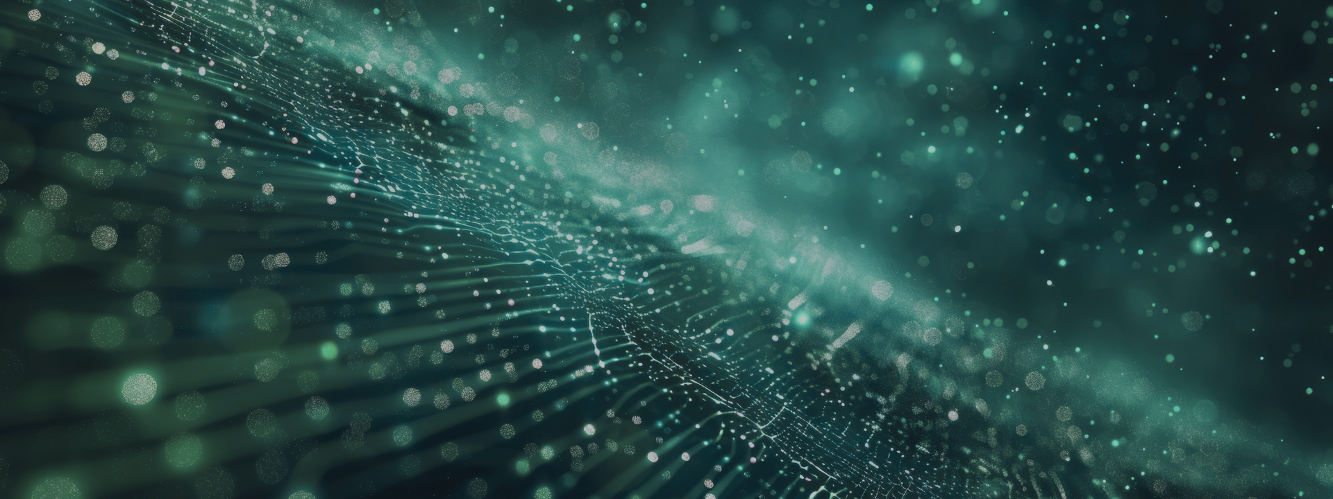 Abstract of market data showcased with teal lines and circles.
